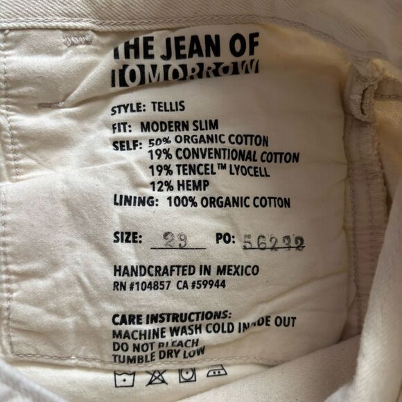 AG Adriano Goldschmied Jeans The Jean of Tomorrow Cream Size 29 Missing Button - Picture 8 of 9